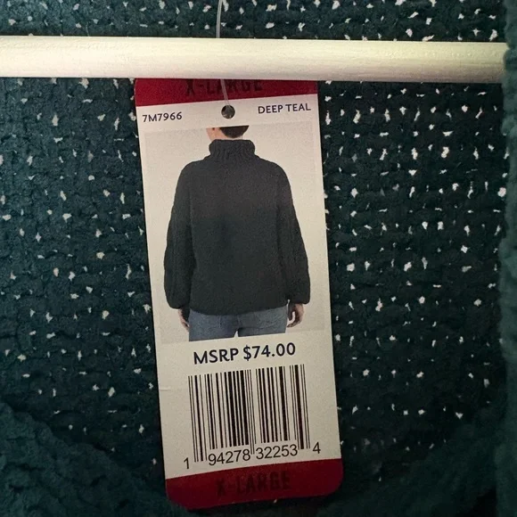 Seven7 Green Cowl Neck Sweater - Picture 5 of 5